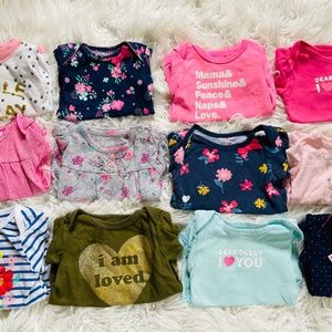 0-6 Baby Girl Onesie Lot